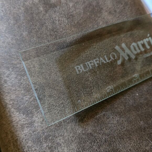 Vintage 6" GLASS RULER Advertising Buffalo MARRIOTT Promotional - Picture 9 of 10
